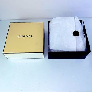 CHANEL designer box w/Chanel tissue paper and seal (box and tissue paper only)